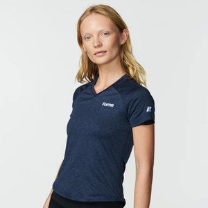 Forme Ace Posture V-Neck Tee in Ocean, size XS